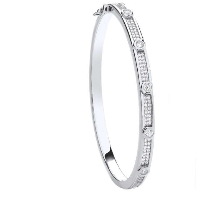 Silver bracelet with brilliant Cubic Zirconia stones