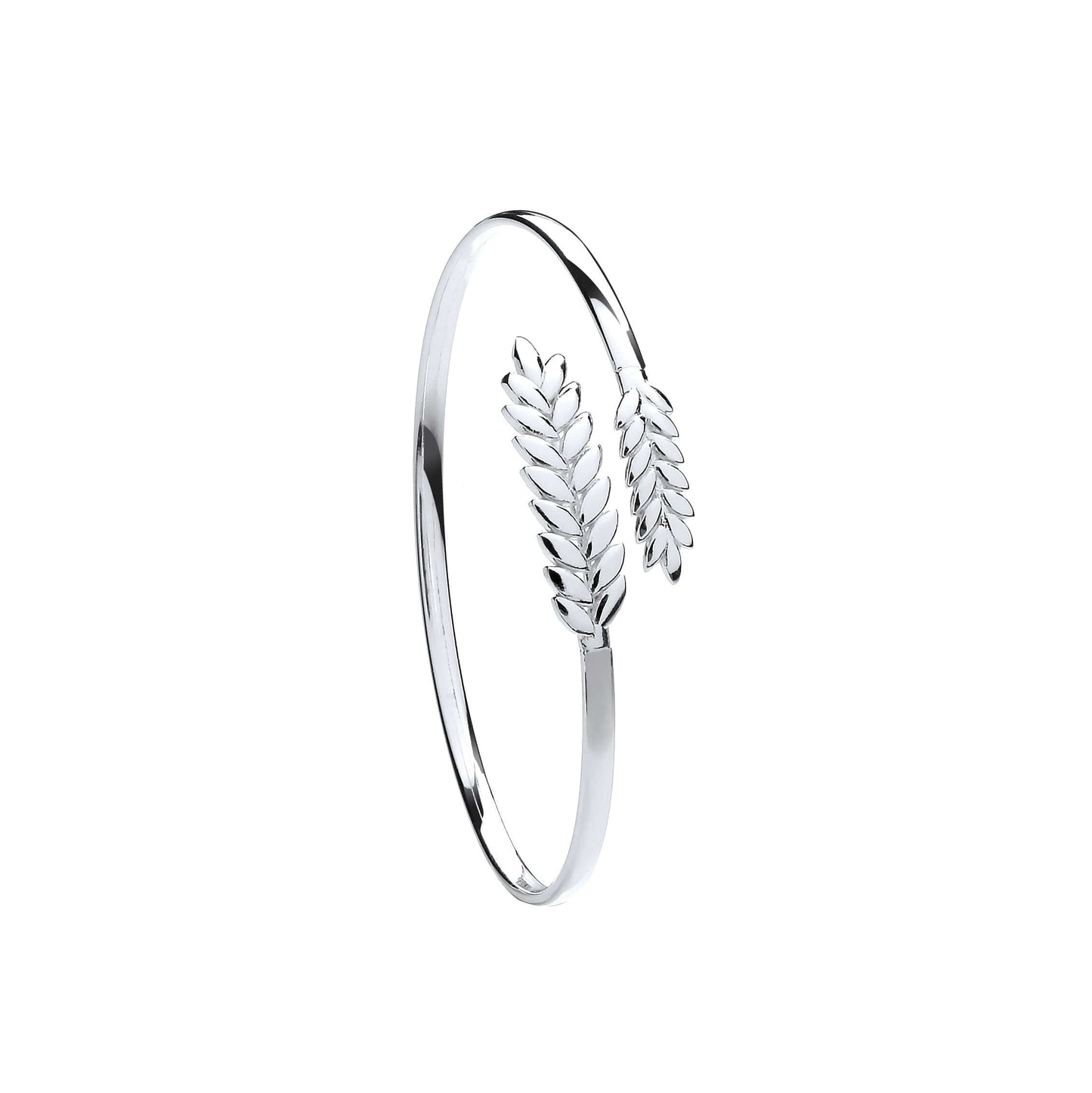 Silver barley leaf bangle
