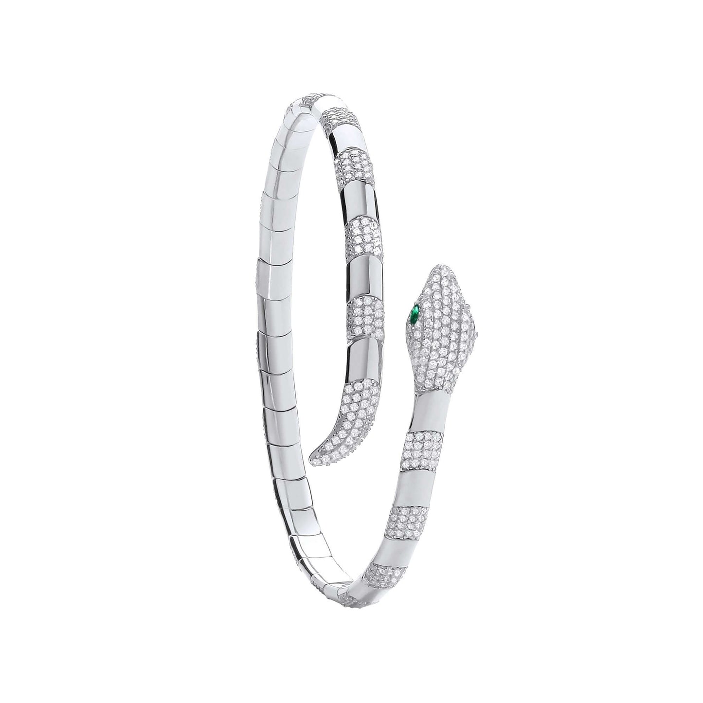 Silver snake bangle