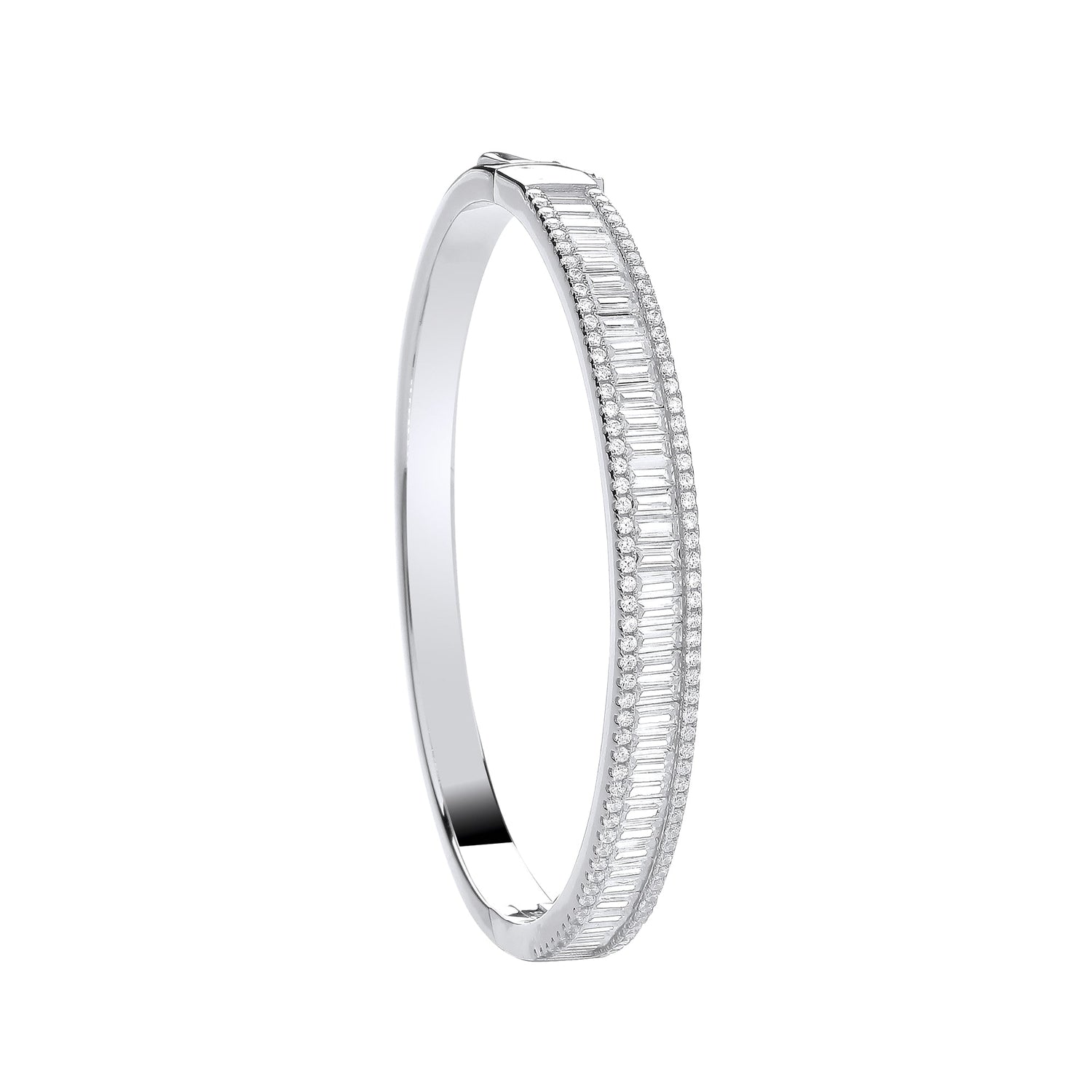 Silver Cushion Cut Cubic Zirconia Bangle