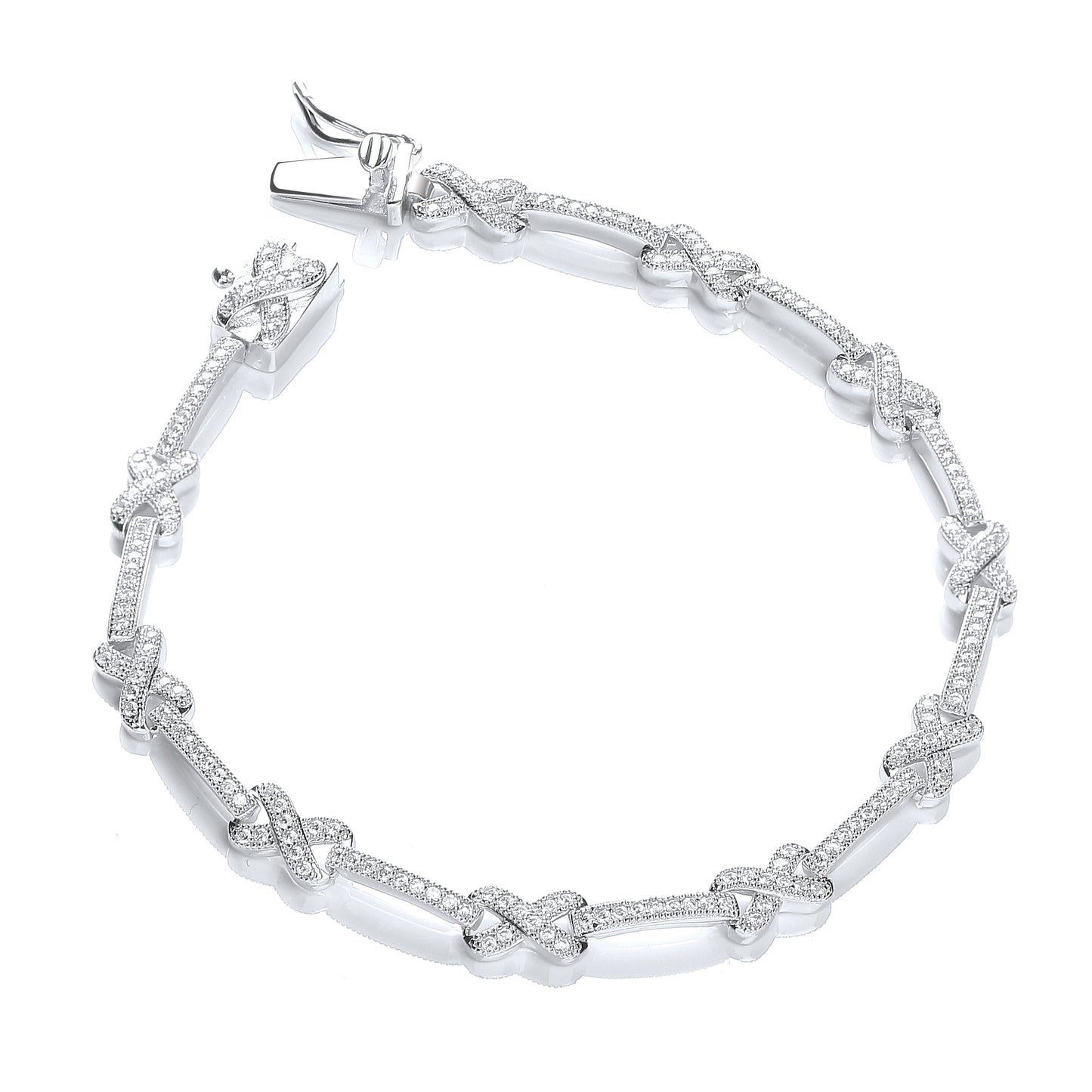 Glittering Silver Cz Bracelet