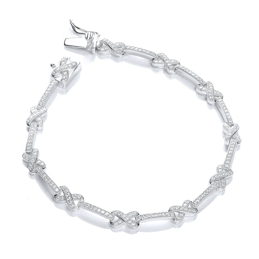 Glittering Silver Cz Bracelet