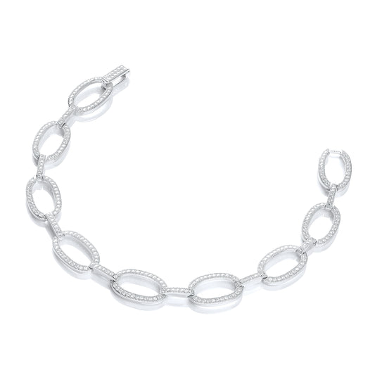 Ovel Link Cz Bracelet