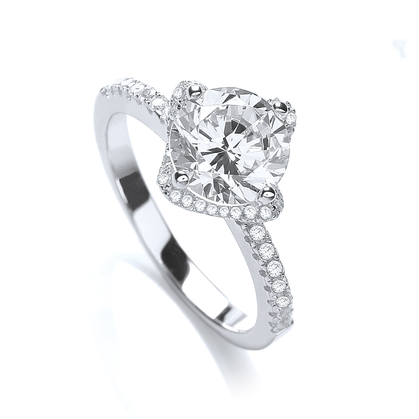 Diamond ring with a white background