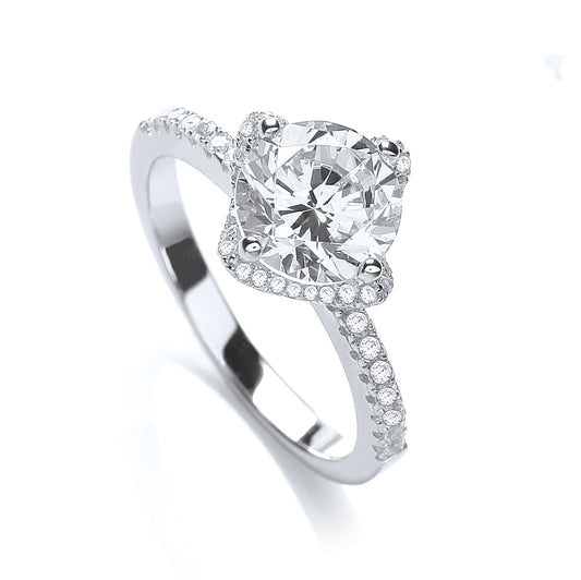 Diamond ring with a white background