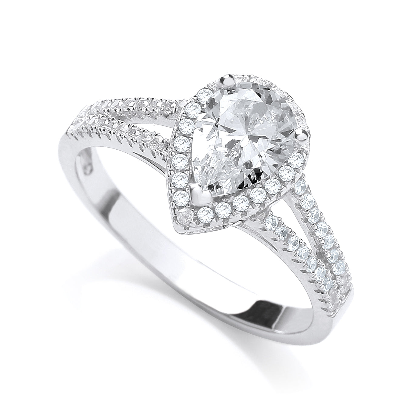 Diamond ring with a white background