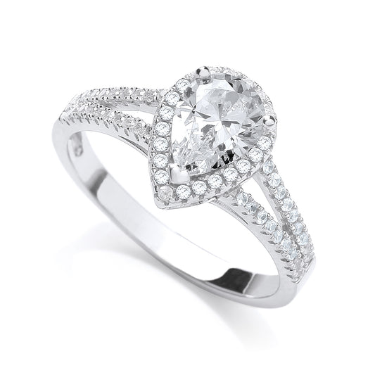 Diamond ring with a white background