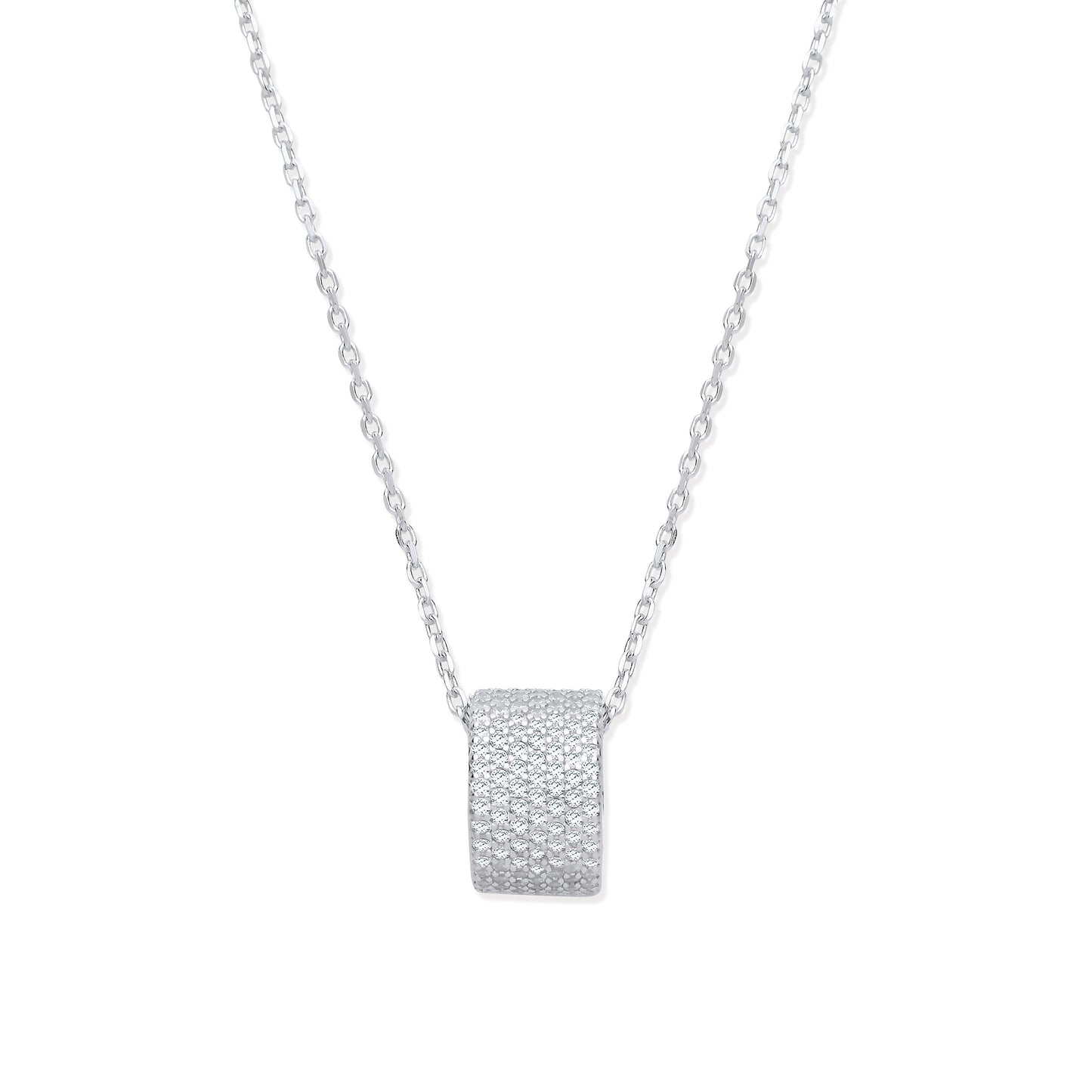 Silver Mini Full Eternity Ring Necklace 