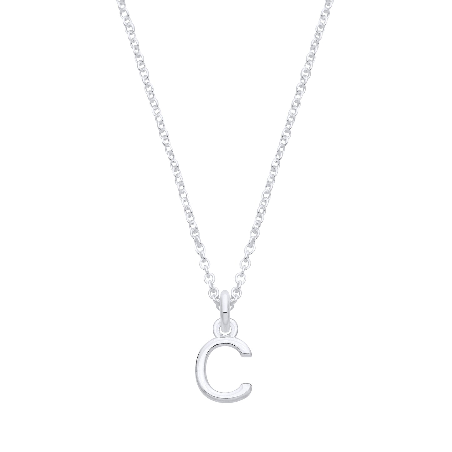 Silver Plain Initial Pendant