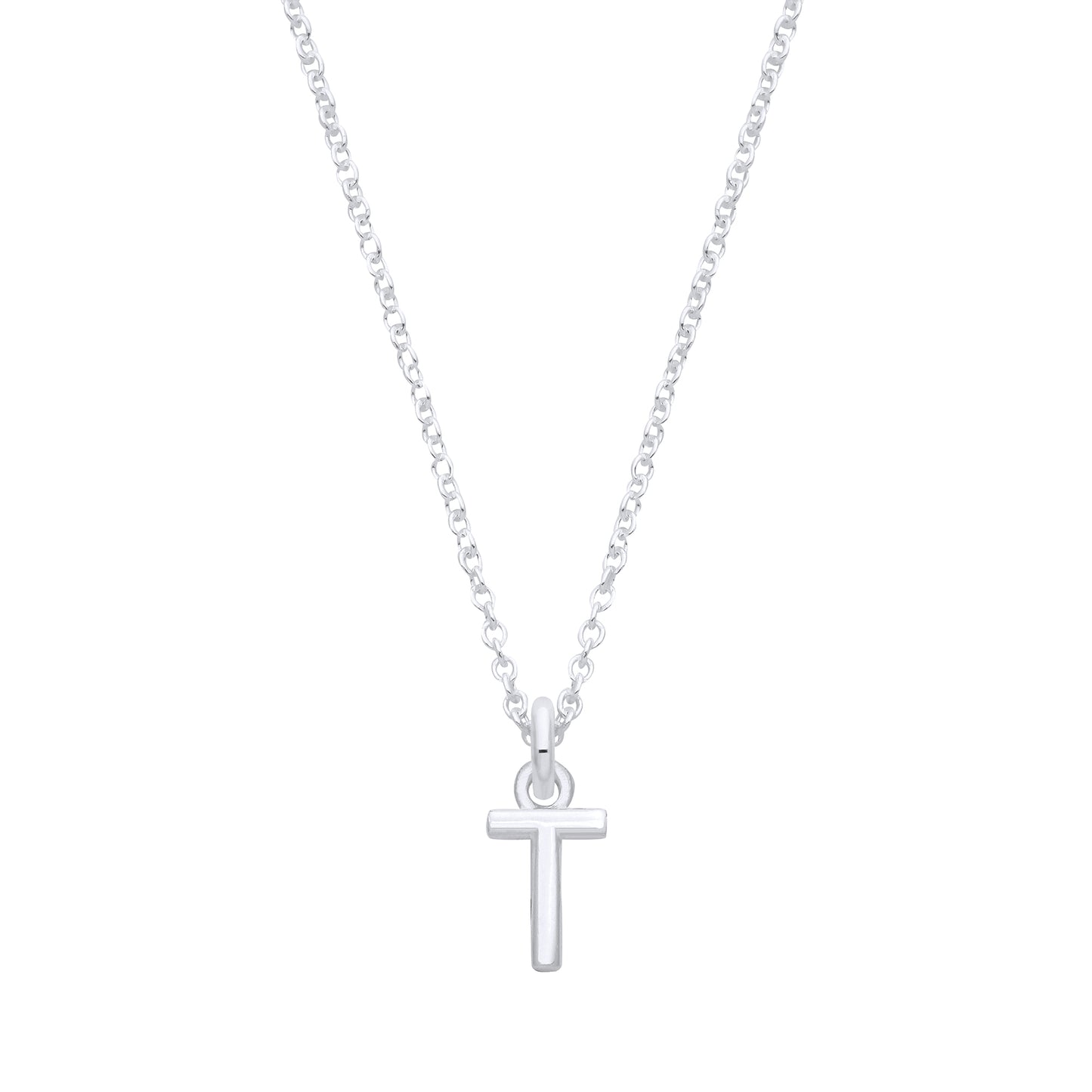 Silver Plain Initial Pendant