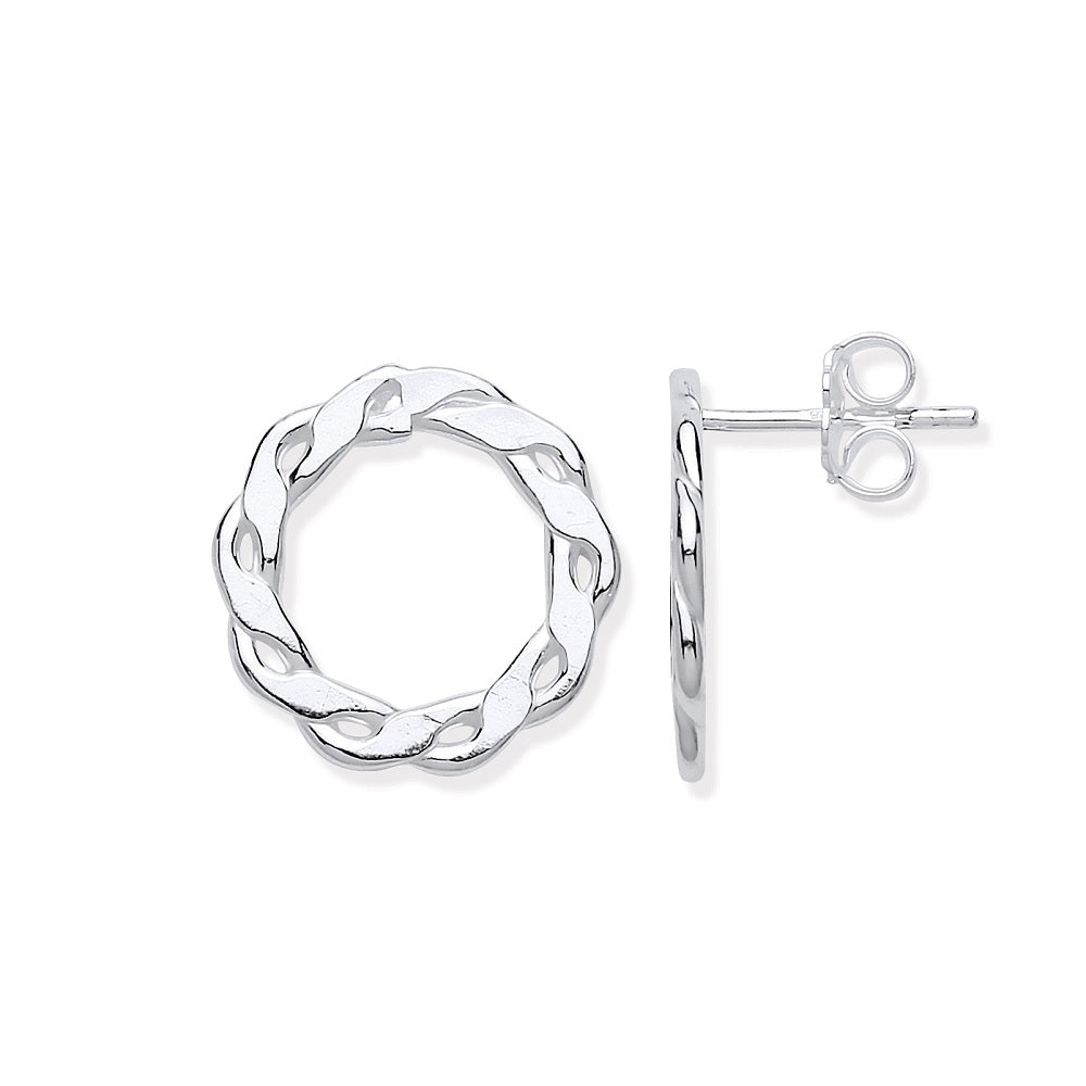 Silver Infinity Link Earrings