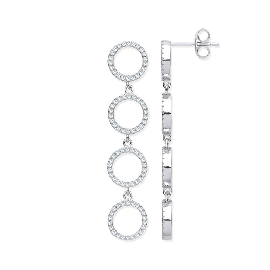 Silver hoop earrings on a white background