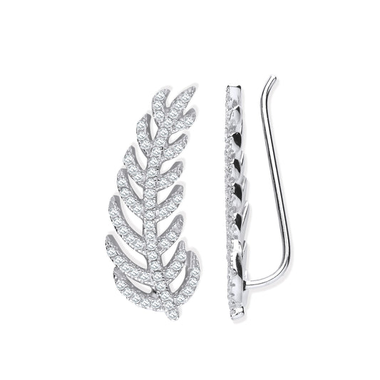 silver crawler earrings