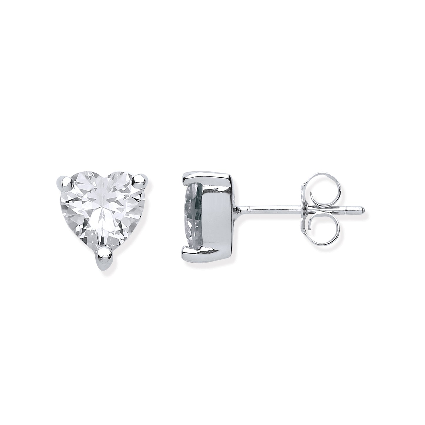 silver heart earrings