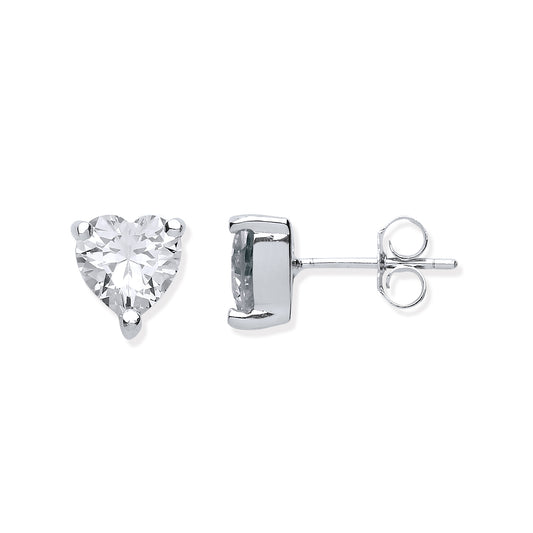 silver heart earrings