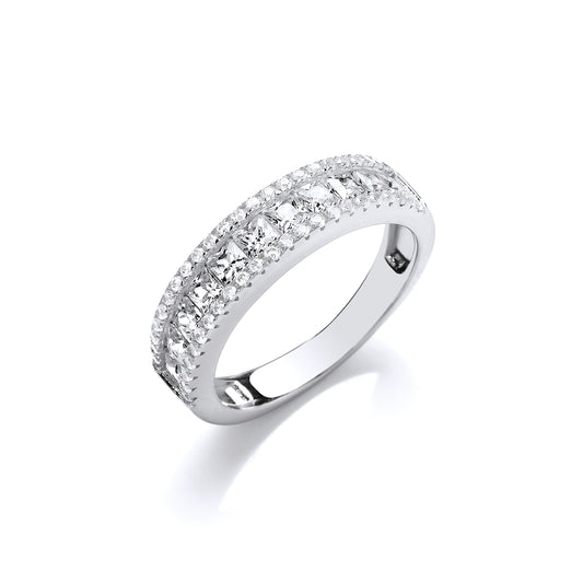 Silver Princess Cut Ring