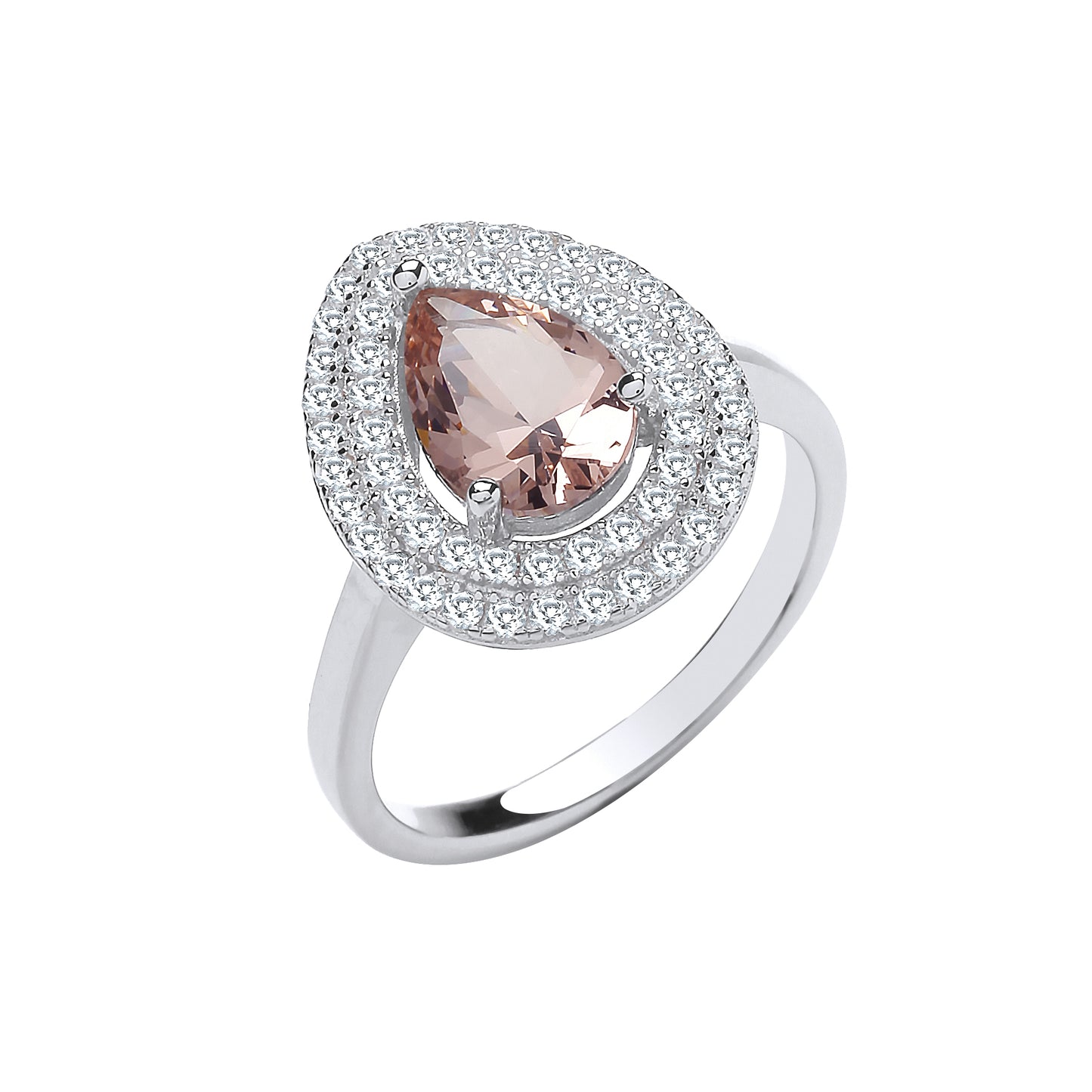 Silver Pear Setting Ring
