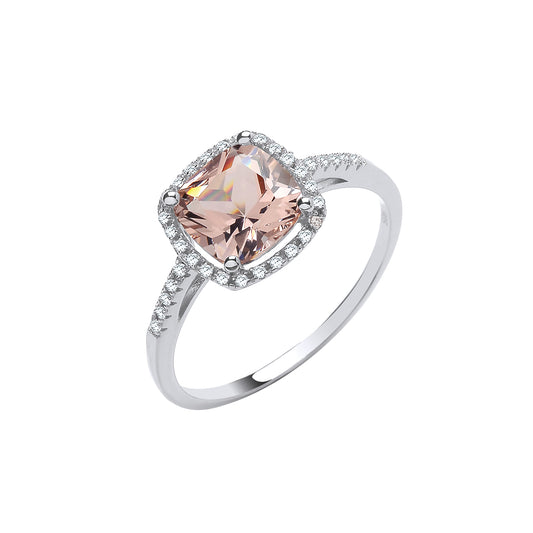Silver Morganite Ring