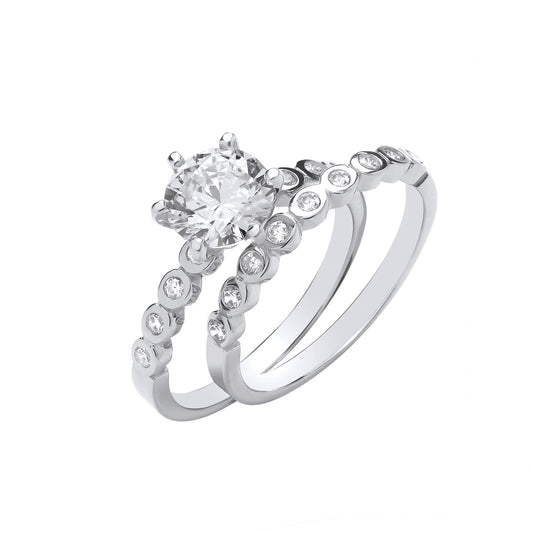 Silver Rubover Set Bridal Set