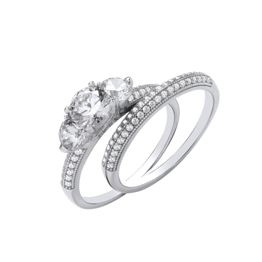 Silver Trilogy Bridal Set
