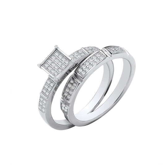 Silver Square Set Bridal Set