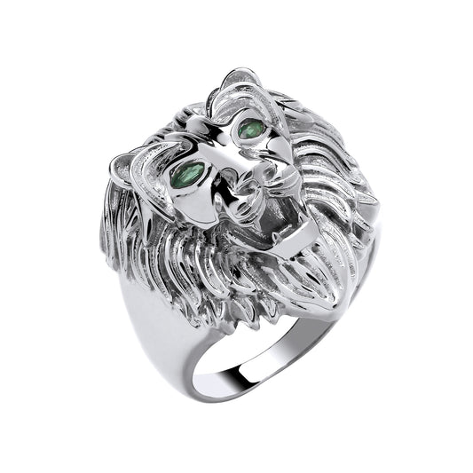 Silver Lion Head Gents Ring