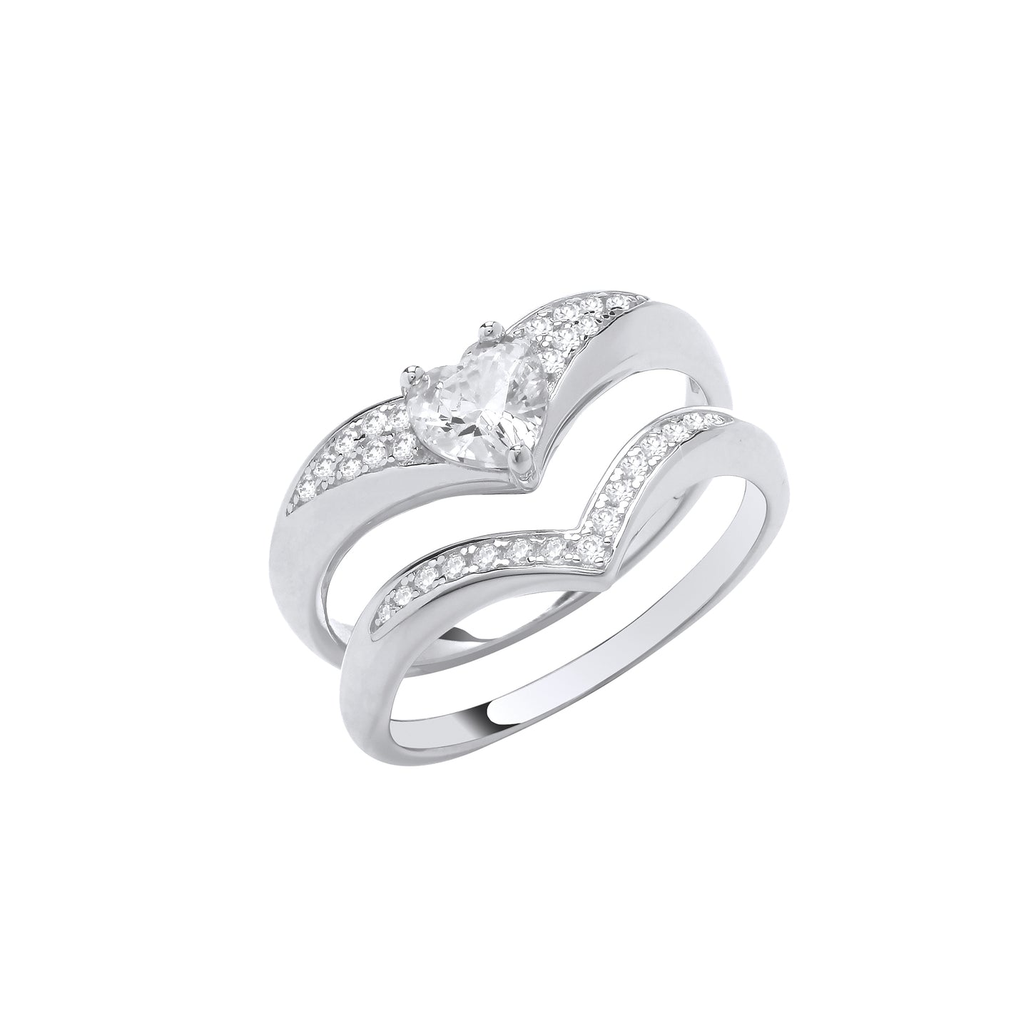 Bridal Set Heart Wishbone