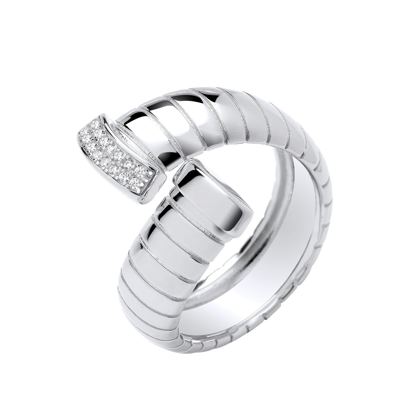 Silver ring with diamond colour accents