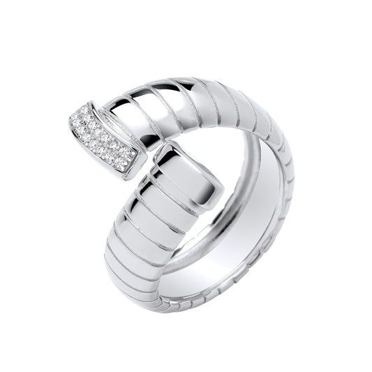 Silver ring with diamond colour accents